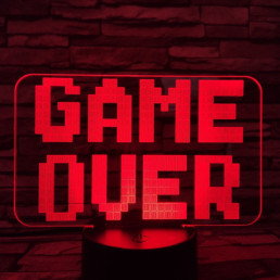 Game Over 7 színű 3D led lámpa