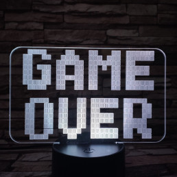 Game Over 7 színű 3D led lámpa
