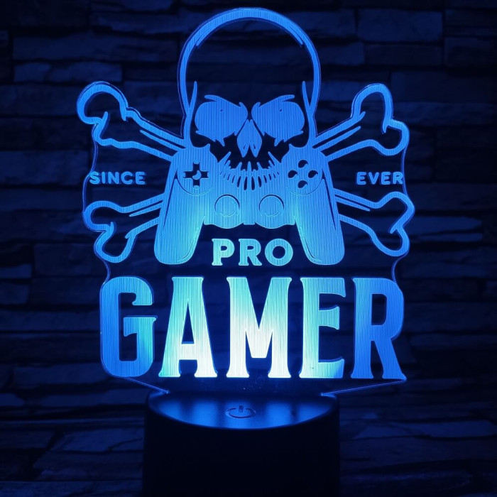 Gamer 7 színű 3D led lámpa