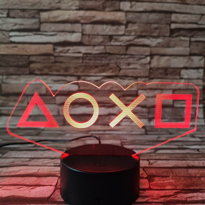 Játék ikonok 7 színű 3D led lámpa