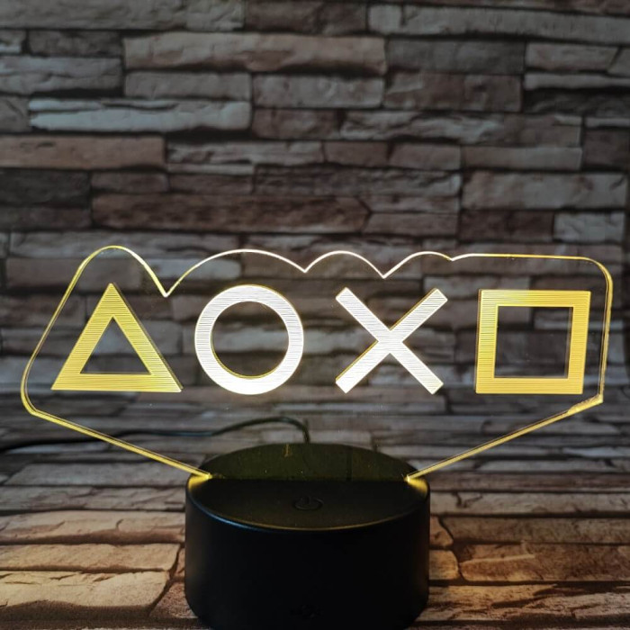 Játék ikonok 7 színű 3D led lámpa