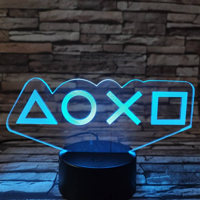 Játék ikonok 7 színű 3D led lámpa