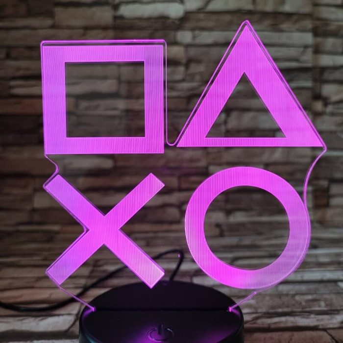 Konzol ikonok 7 színű 3D led lámpa