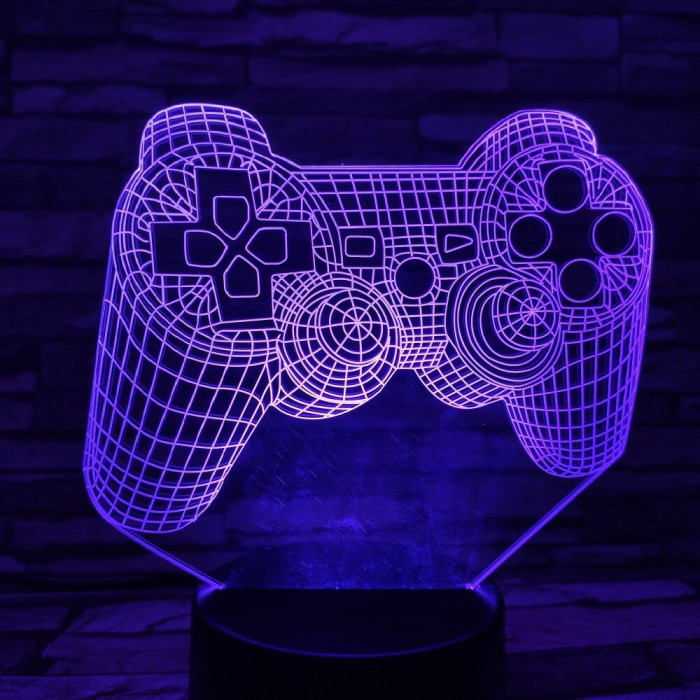 Kontroller 7 színű 3D led lámpa