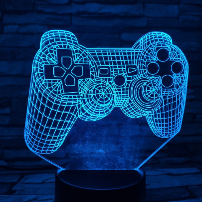 Kontroller 7 színű 3D led lámpa