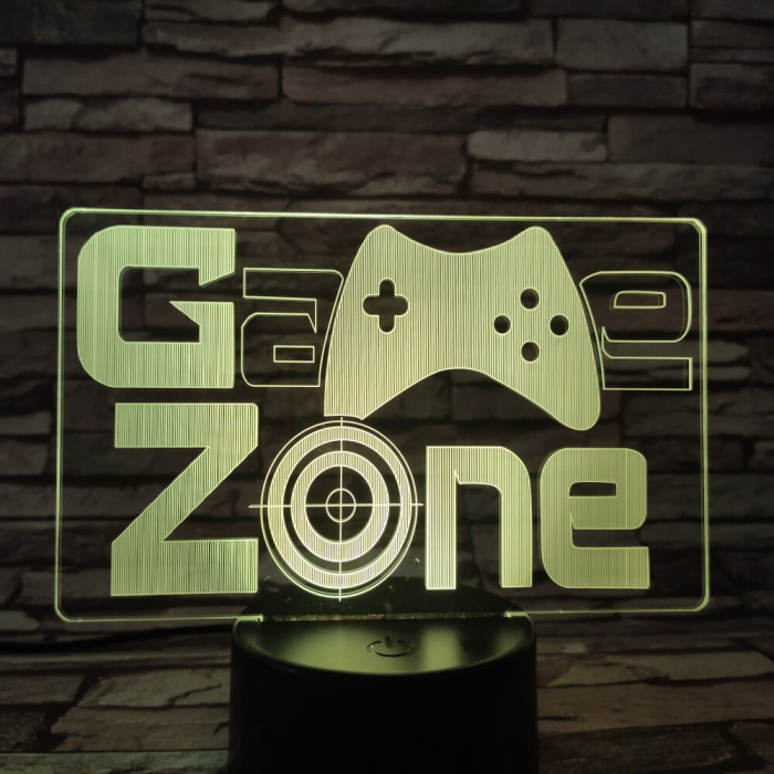 Game Zone 7 színű 3D led lámpa