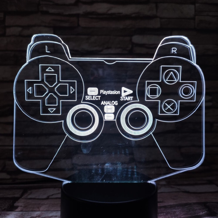 Kontroller 7 színű 3D led lámpa