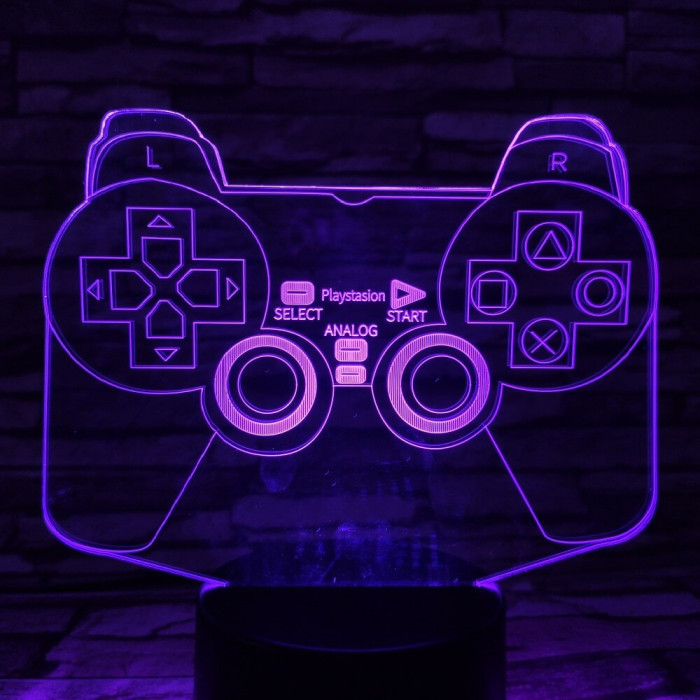 Kontroller 7 színű 3D led lámpa