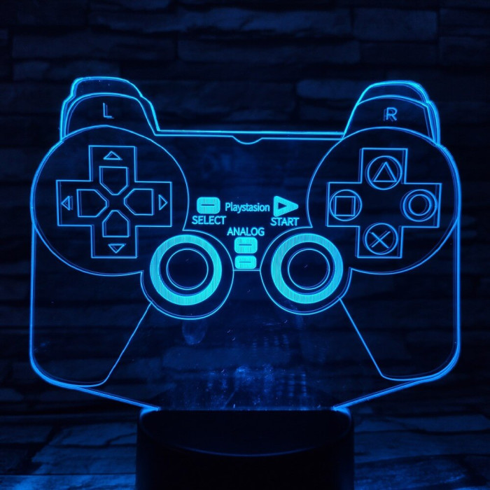 Kontroller 7 színű 3D led lámpa