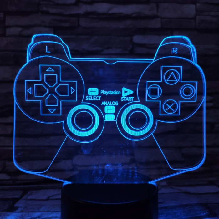 Kontroller 7 színű 3D led lámpa