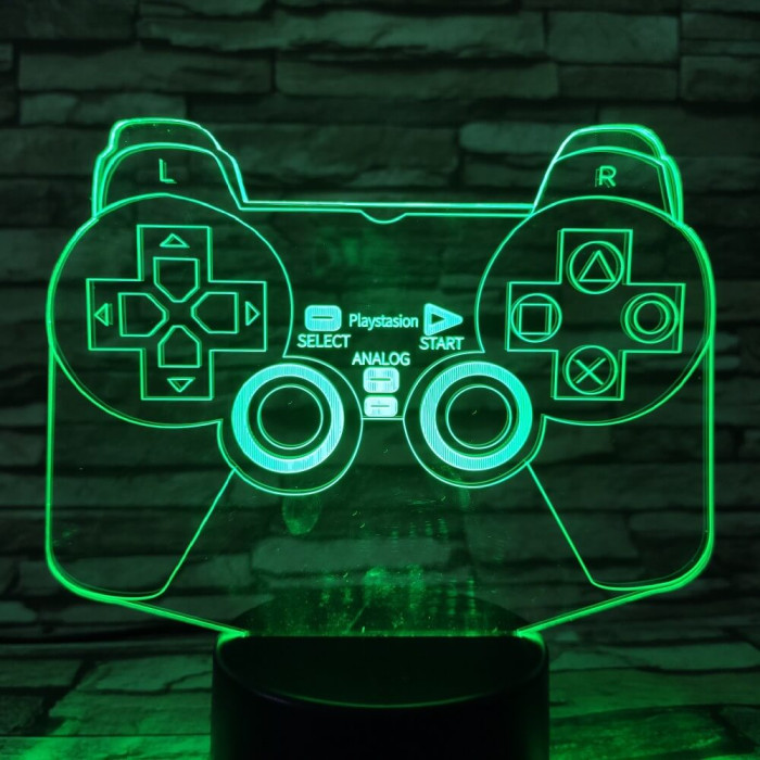 Kontroller 7 színű 3D led lámpa