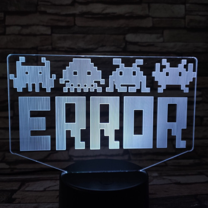 ERROR 7 színű 3D led lámpa