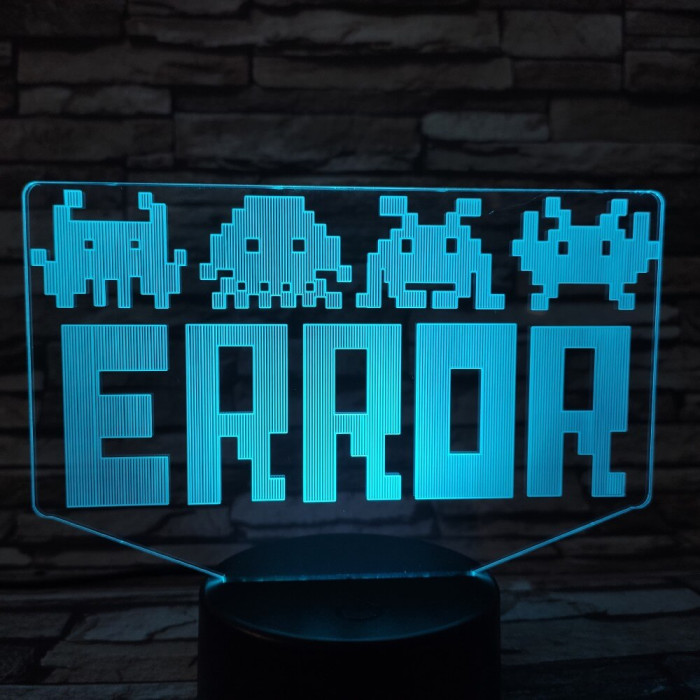 ERROR 7 színű 3D led lámpa