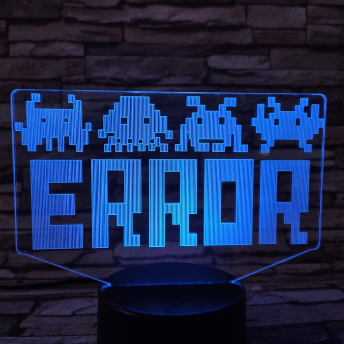 ERROR 7 színű 3D led lámpa