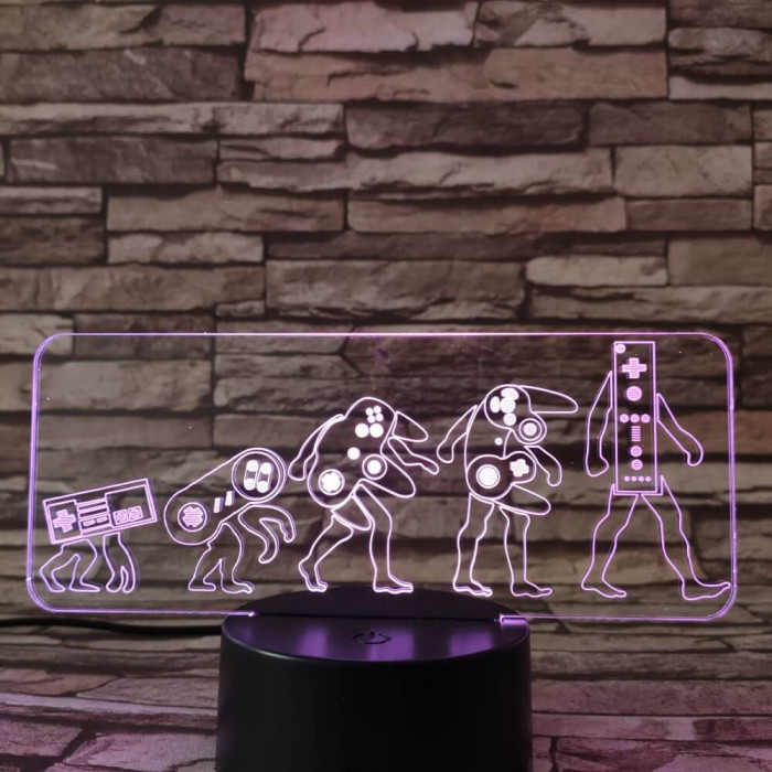 Konzol evolúció 7 színű 3D led lámpa