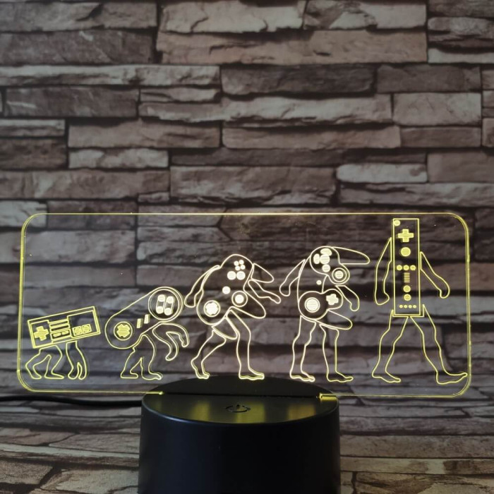 Konzol evolúció 7 színű 3D led lámpa