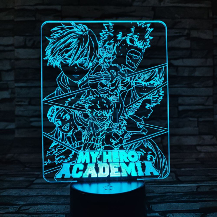 My hero Academia 7 színű 3D led lámpa