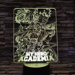 My hero Academia 7 színű 3D led lámpa