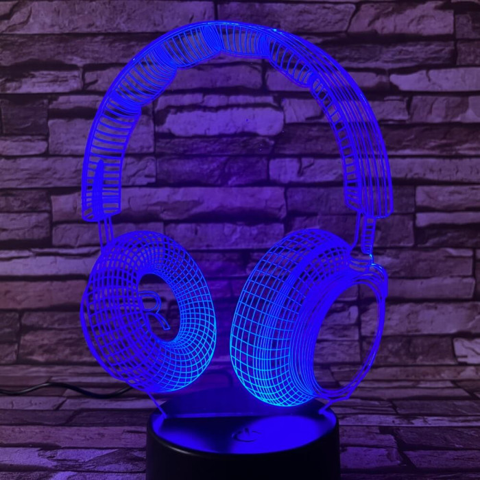 Fülhallgató 2 7 színű 3D led lámpa