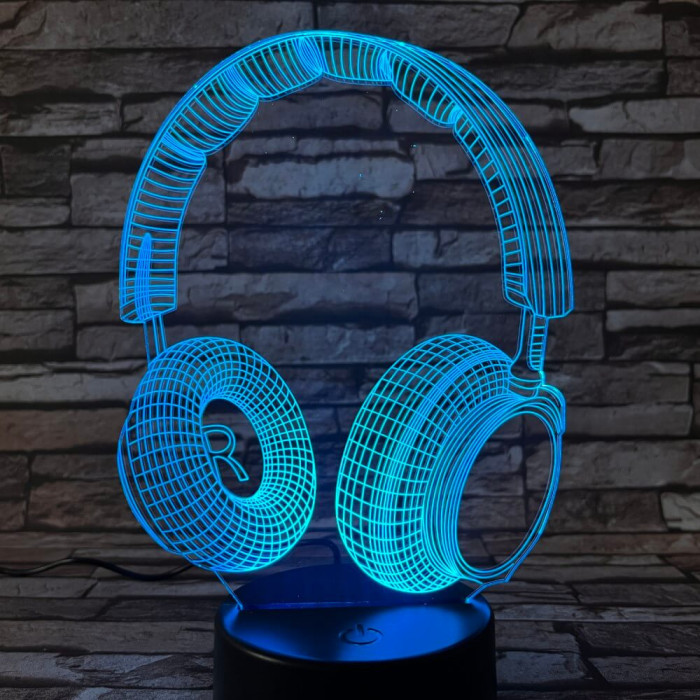 Fülhallgató 2 7 színű 3D led lámpa