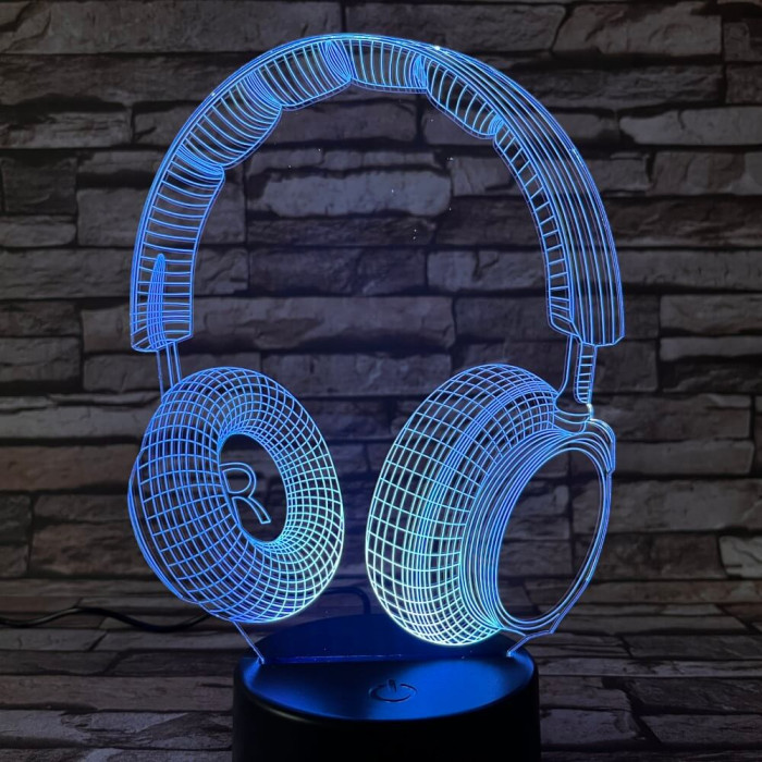 Fülhallgató 2 7 színű 3D led lámpa