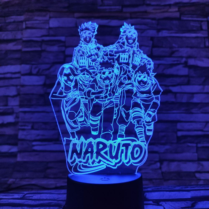 Naruto-csoport 7 színű 3D led lámpa