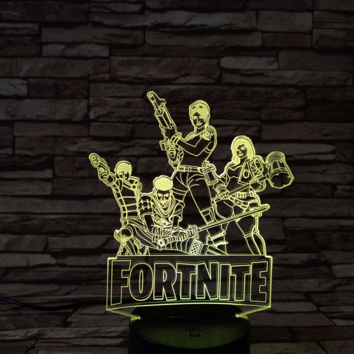Fortnite 7 színű 3D led lámpa