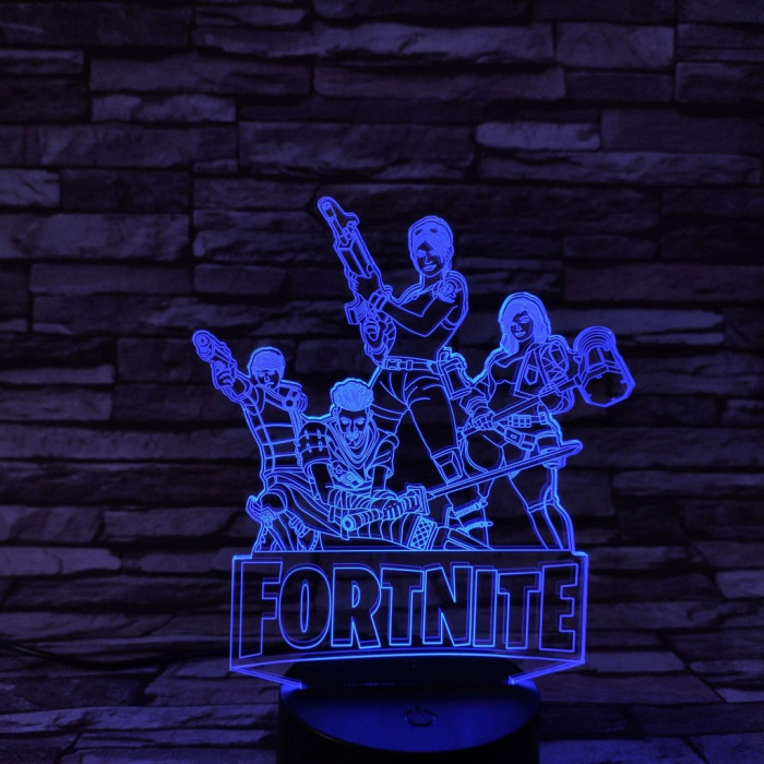 Fortnite 7 színű 3D led lámpa