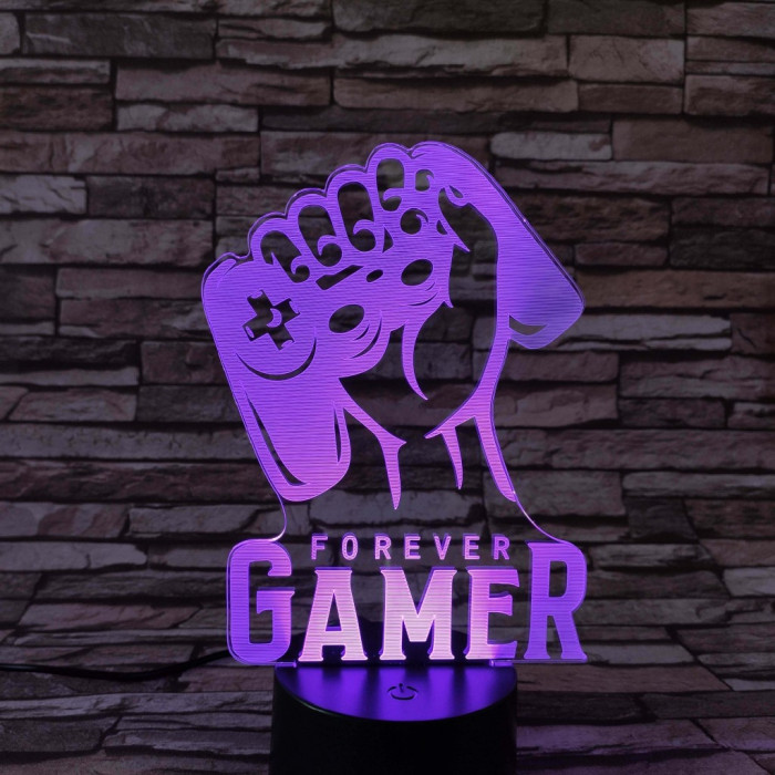 Gamer 7 színű 3D led lámpa