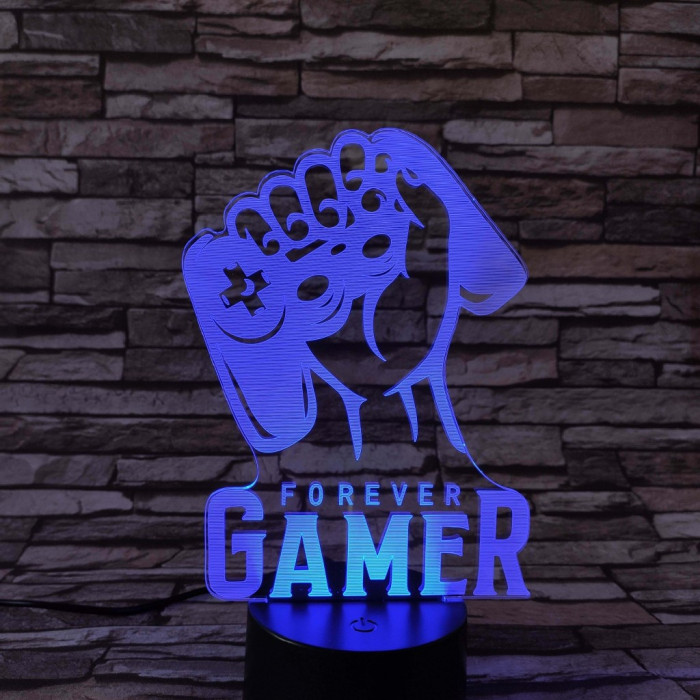 Gamer 7 színű 3D led lámpa
