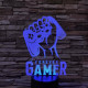 Gamer 7 színű 3D led lámpa