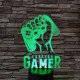 Gamer 7 színű 3D led lámpa
