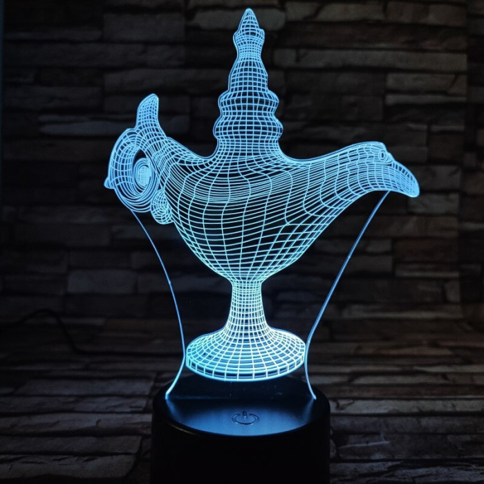 Csodalámpa 7 színű 3D led lámpa