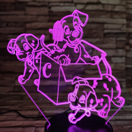 Dalmata kölykök 7 színű 3D led lámpa