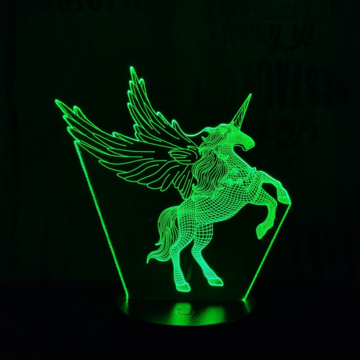 Nagy pegazus  7 színű  3D led lámpa