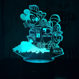 Egér a vonaton 7 színű 3D led lámpa