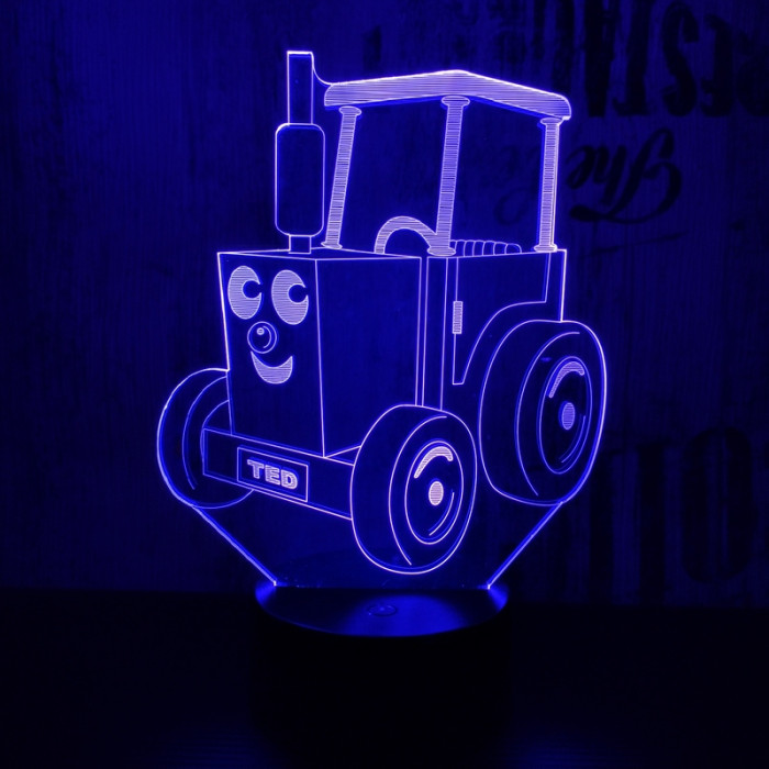 Gyerek Traktor 7 színű 3D led lámpa