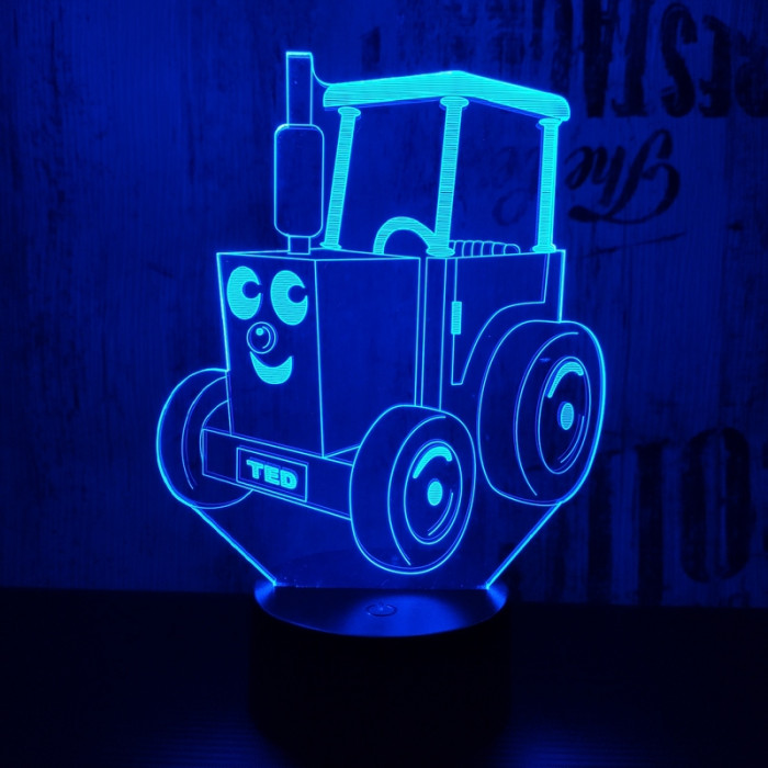 Gyerek Traktor 7 színű 3D led lámpa