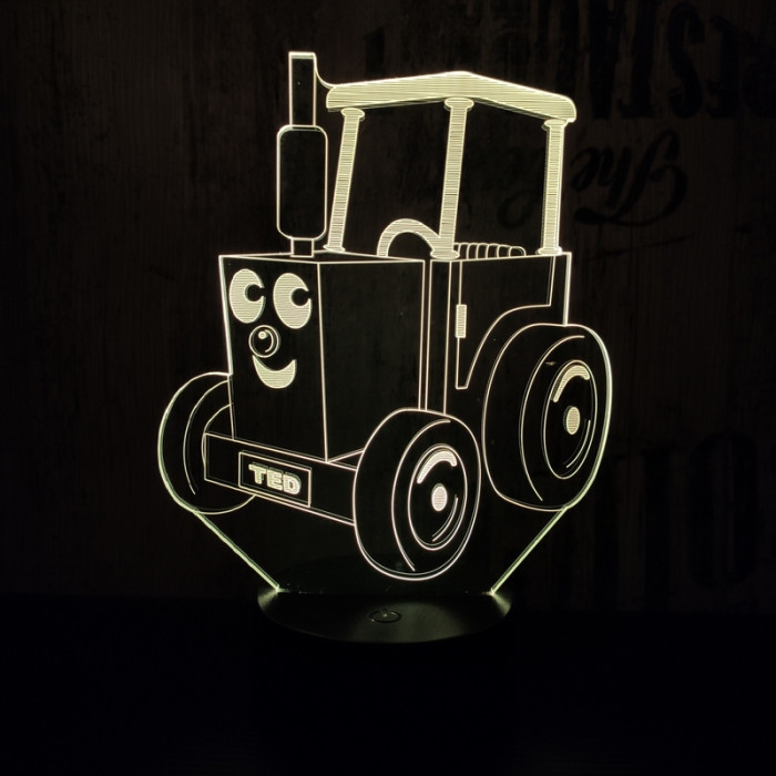 Gyerek Traktor 7 színű 3D led lámpa