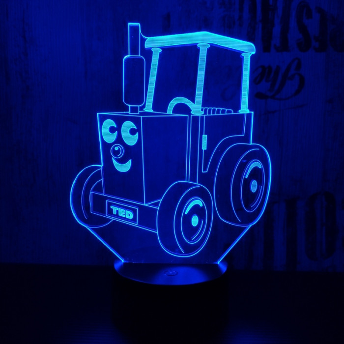 Gyerek Traktor 7 színű 3D led lámpa