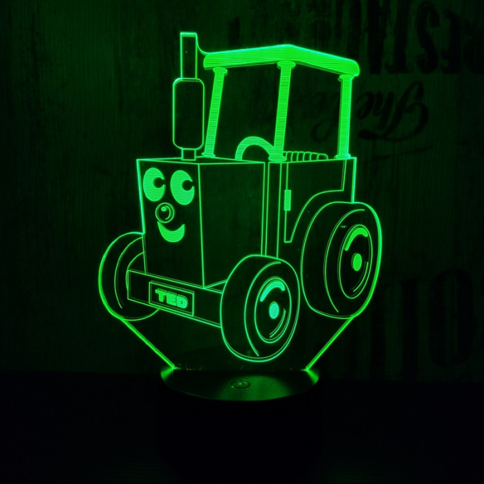 Gyerek Traktor 7 színű 3D led lámpa