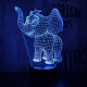 Kis elefánt 7 színű  3D led lámpa