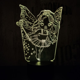 Tündér lány 2 7 színű 3D led lámpa