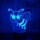 Méhecske 7 színű 3D led lámpa