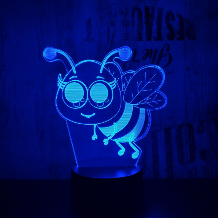 Méhecske 7 színű 3D led lámpa