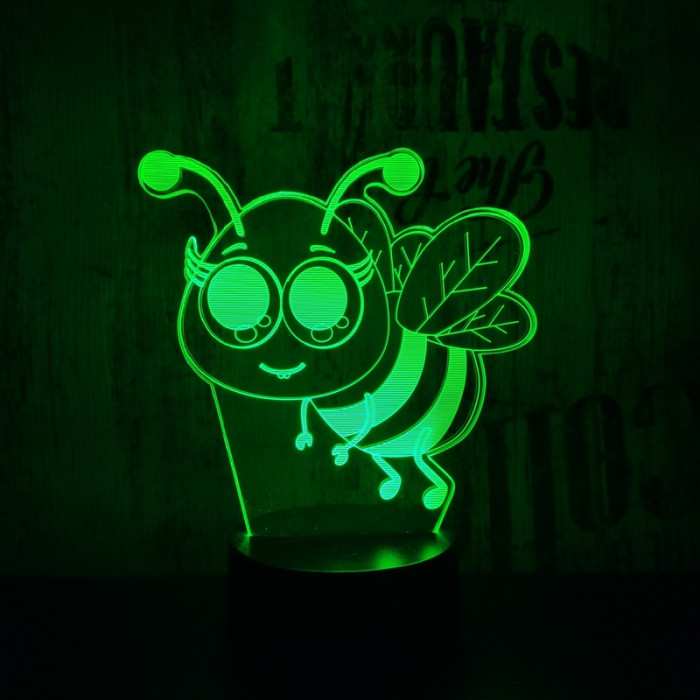 Méhecske 7 színű 3D led lámpa
