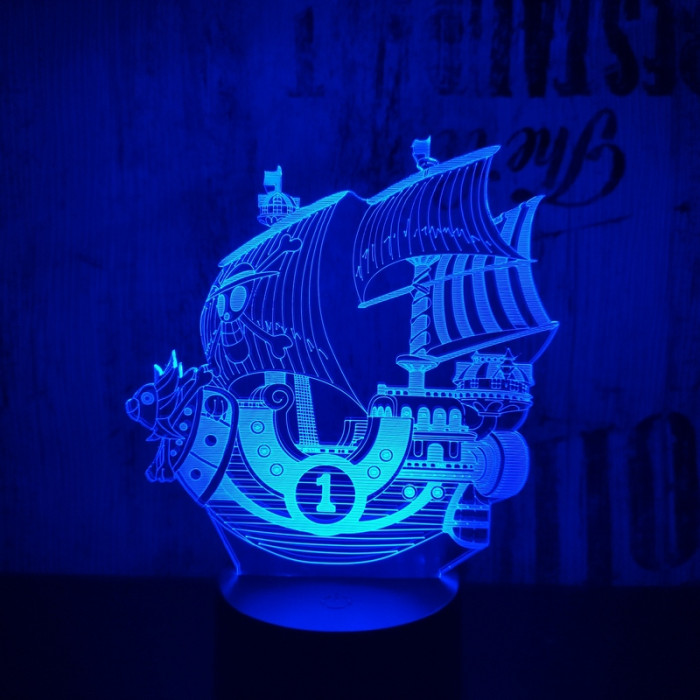 Kalózhajó 7 színű 3D led lámpa