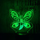 Pillangó  7 színű 3D led lámpa