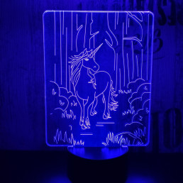 Egyszarvú ló 7 színű 3D led lámpa