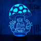 Gomba házikó 7 színű 3D led lámpa